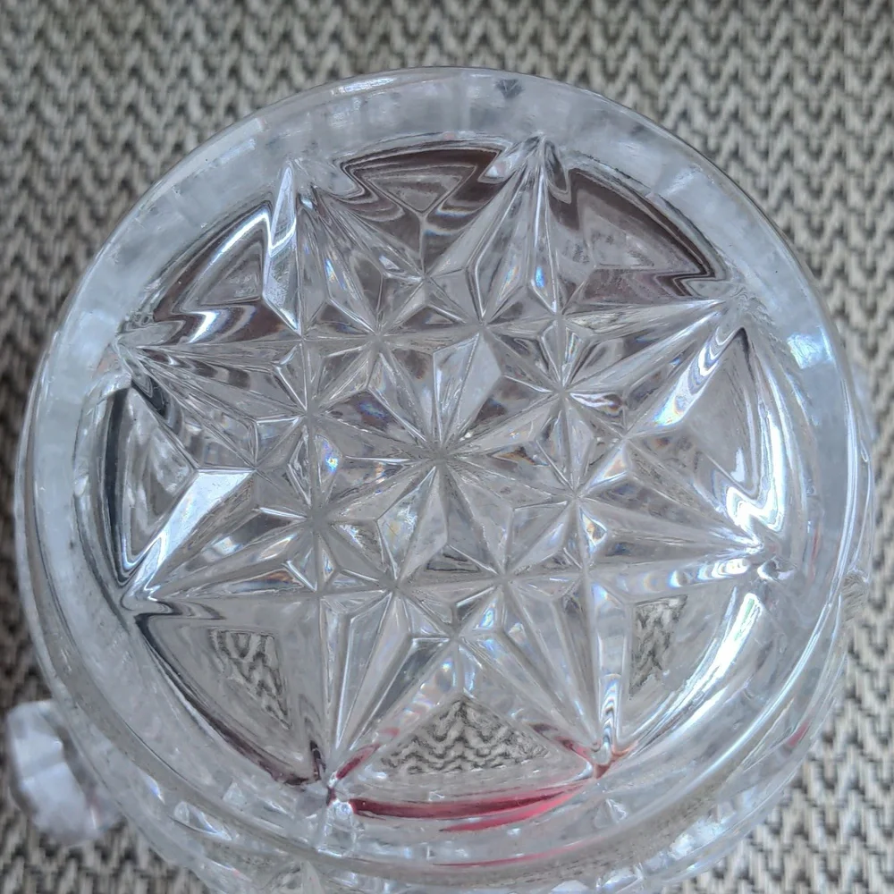 Vintage Italian Crystal Ice Bucket Cut Glass Saw Tooth Edge